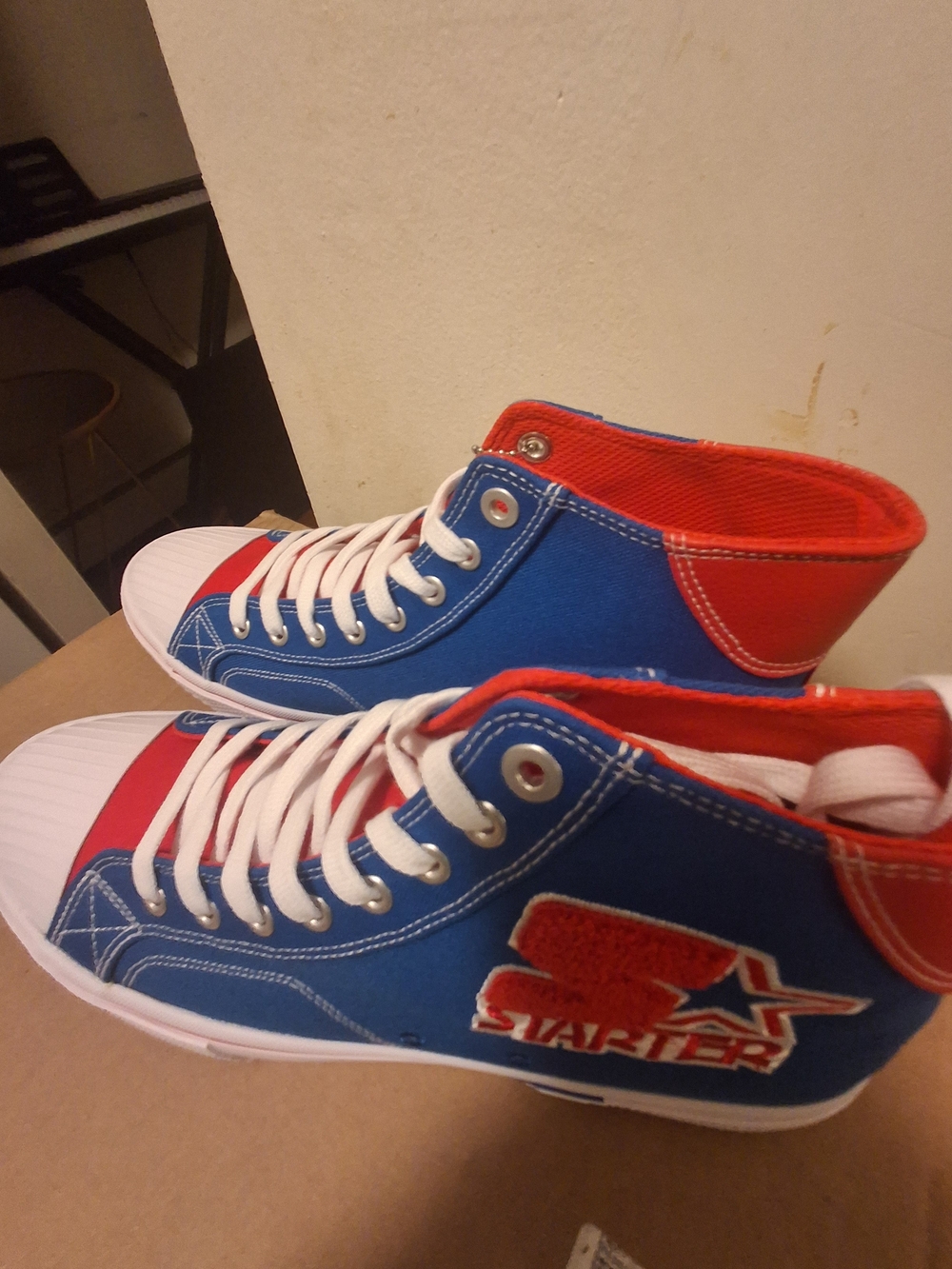STARTER High-Top Sneakers in Blue, Red, and White